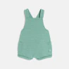 Salopette courte coton côtelé et body assorti vert bébé garçon