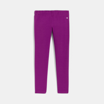 Leggings longs unis violet Fille