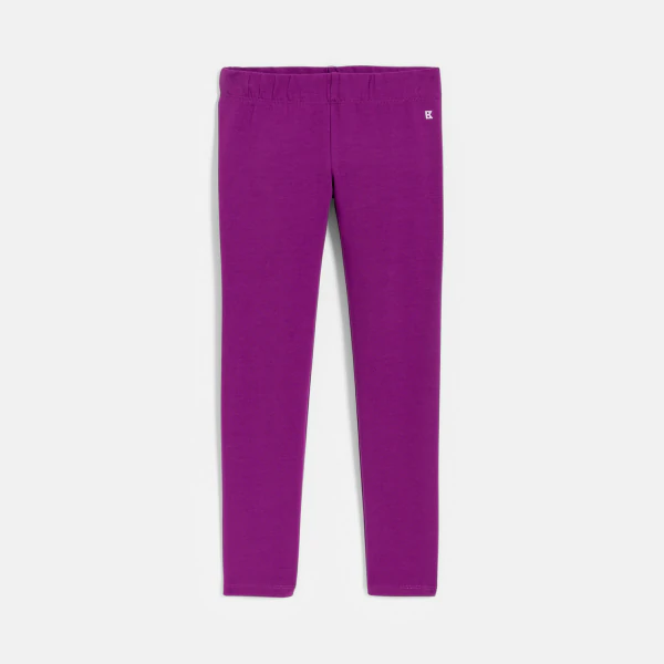 Leggings longs unis violet Fille