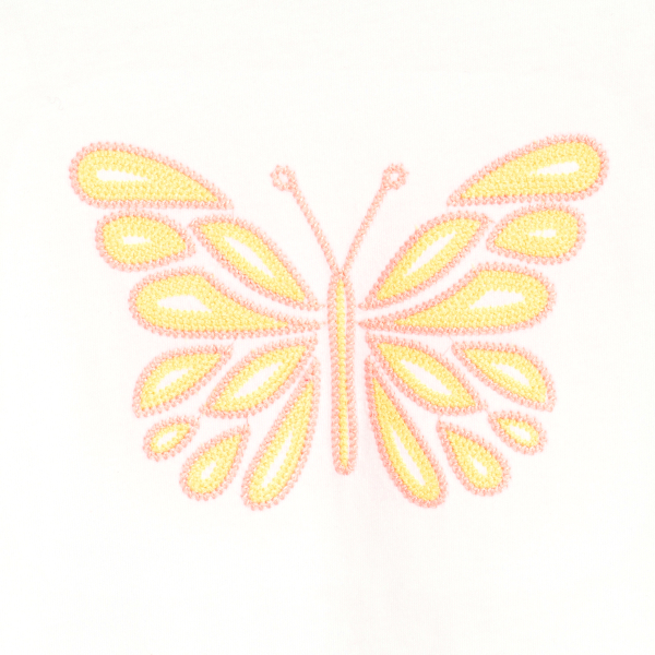 T-shirt manches courtes motif papillon blanc Fille T-shirt manches courtes motif papillon blanc Fille