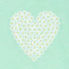 T-shirt manches courtes motif cœur vert Fille
