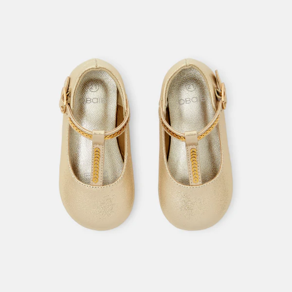 Baby girl's sparkly ballet flats with strap