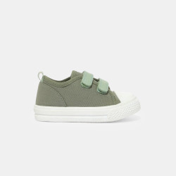 Baby boy's green canvas Velcro tennis shoes