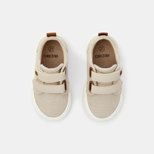 Baby boy's stylish beige canvas shoes Baby boy's stylish beige canvas shoes