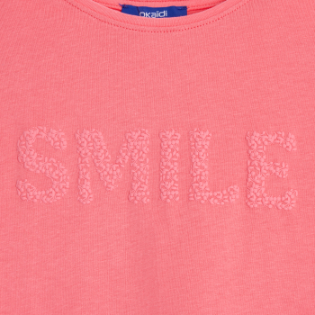 T-shirt manches courtes à message rose Fille