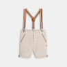Short rayé à bretelles marron bébé garçon Short rayé à bretelles marron bébé garçon