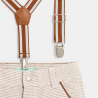 Short rayé à bretelles marron bébé garçon Short rayé à bretelles marron bébé garçon