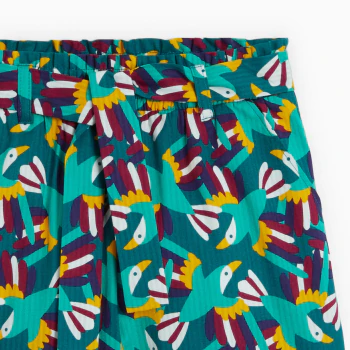 Pantalon large imprimé vert fille