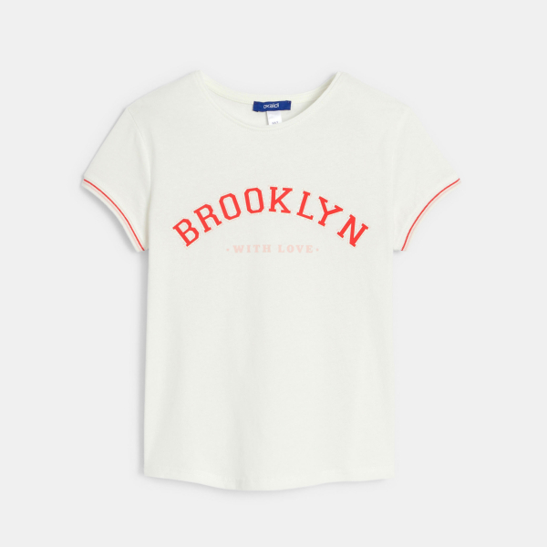 T-shirt manches courtes blanc Fille T-shirt manches courtes blanc Fille