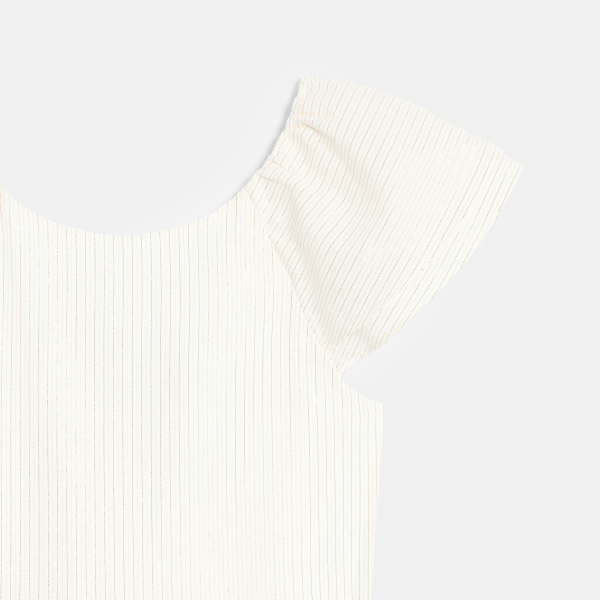 Girl's white striped flared dress Girl's white striped flared dress