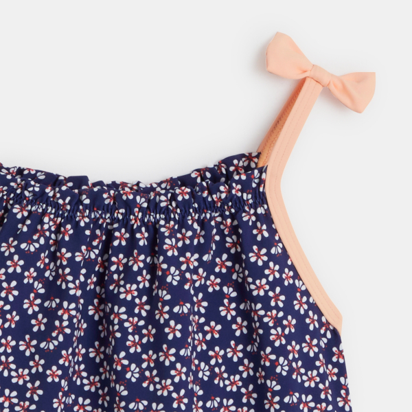 Maillot de bain 2 pièces fleuri bleu bébé fille Maillot de bain 2 pièces fleuri bleu bébé fille
