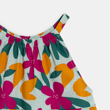 Robe à bretelles imprimé multicolore Fille
