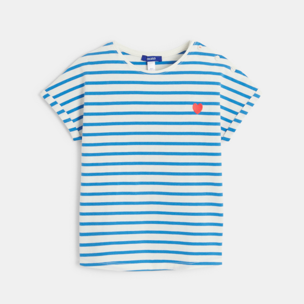 T-shirt marinière manches courtes bleu Fille T-shirt marinière manches courtes bleu Fille