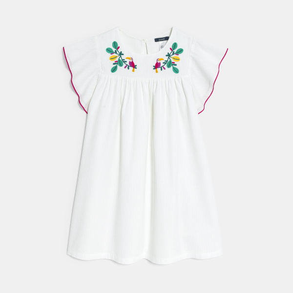 Girl's white embroidered babydoll dress Girl's white embroidered babydoll dress