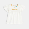 Blouse brodée coton fantaisie blanc bébé fille Blouse brodée coton fantaisie blanc bébé fille