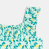 Combi courte coton fantaisie citrons bleu bébé fille Combi courte coton fantaisie citrons bleu bébé fille