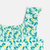 Combi courte coton fantaisie citrons bleu bébé fille