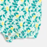 Combi courte coton fantaisie citrons bleu bébé fille