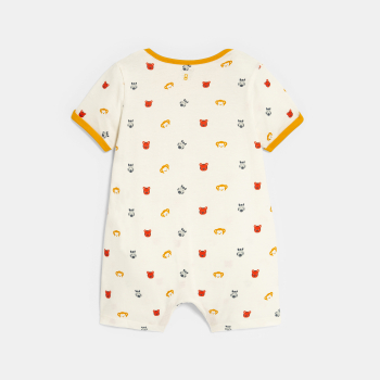 Combi courte animaux blanc bébé garçon