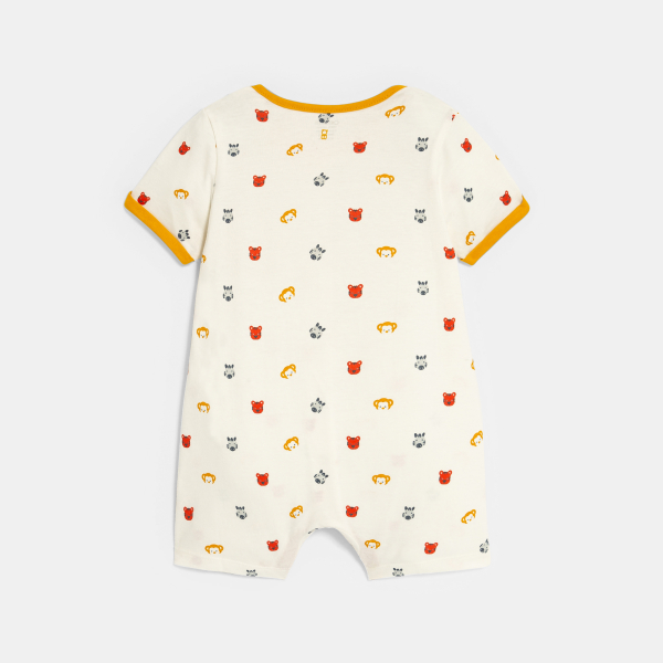 Baby boy's white animal playsuit Baby boy's white animal playsuit