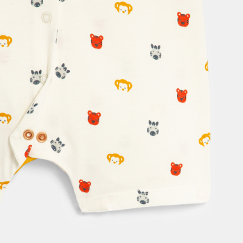 Combi courte animaux blanc bébé garçon