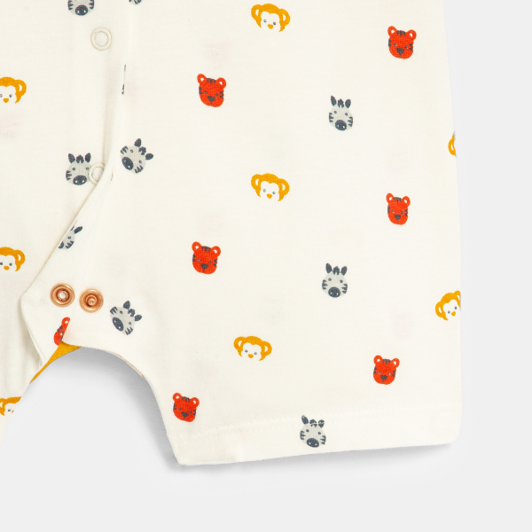 Baby boy's white animal playsuit Baby boy's white animal playsuit