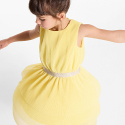 Girl's yellow sleeveless sequin dress