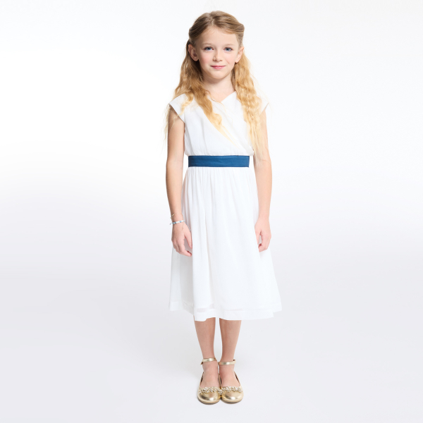 Robe chic sans manches blanc Fille Robe chic sans manches blanc Fille