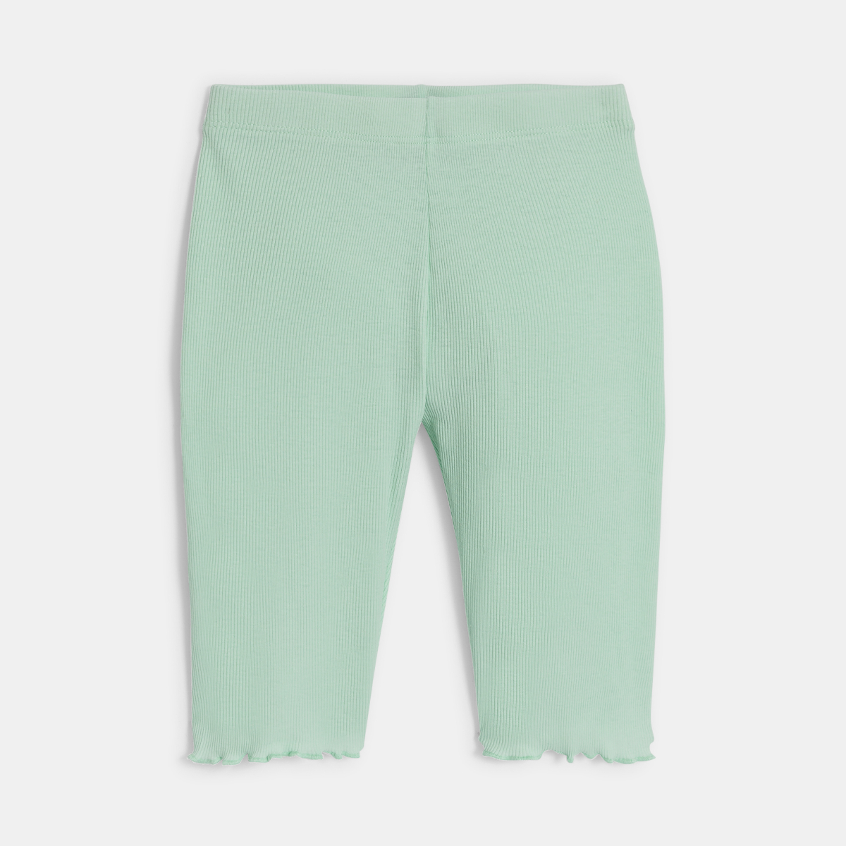 Legging cycliste en coton côtelé vert Fille Legging cycliste en coton côtelé vert Fille
