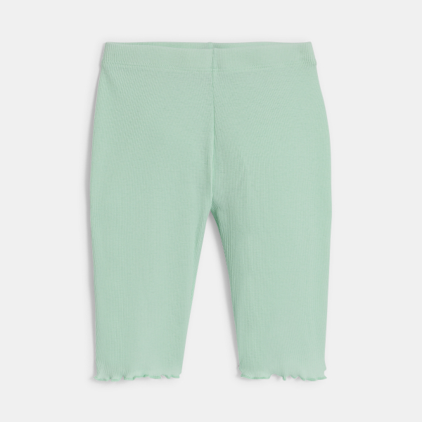 Legging cycliste en coton côtelé vert Fille Legging cycliste en coton côtelé vert Fille