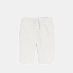 Bermuda slim en toile unie blanc garçon