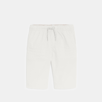 Bermuda slim en toile unie blanc garçon