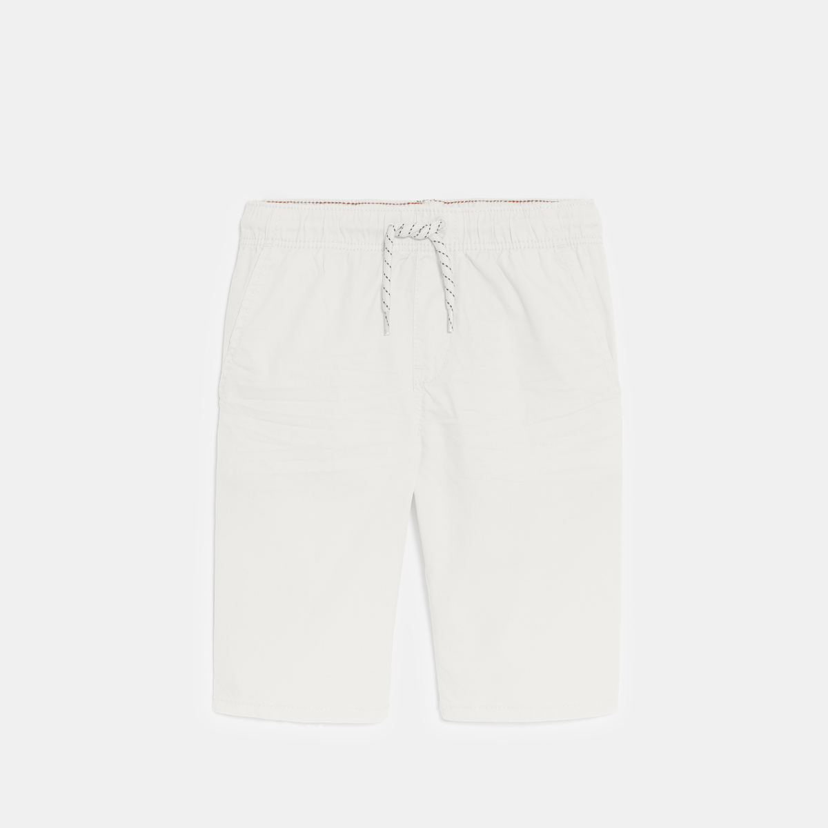 Bermuda slim en toile unie blanc garçon Bermuda slim en toile unie blanc garçon