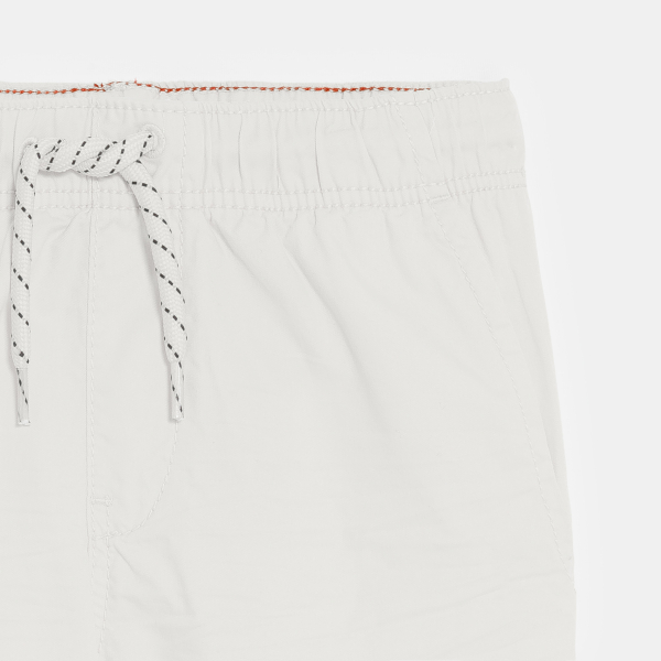 Bermuda slim en toile unie blanc garçon Bermuda slim en toile unie blanc garçon
