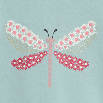 T-shirt libellule en relief bleu bébé fille