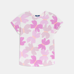 Girl's mauve short-sleeve T-shirt