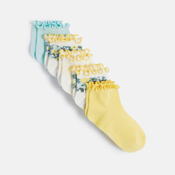 Girl's textured trainer socks (set of 5)