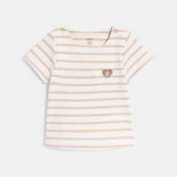 Baby girl's Breton-style pink striped T-shirt