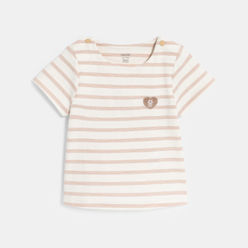 T-shirt marinière rayé rose bébé fille