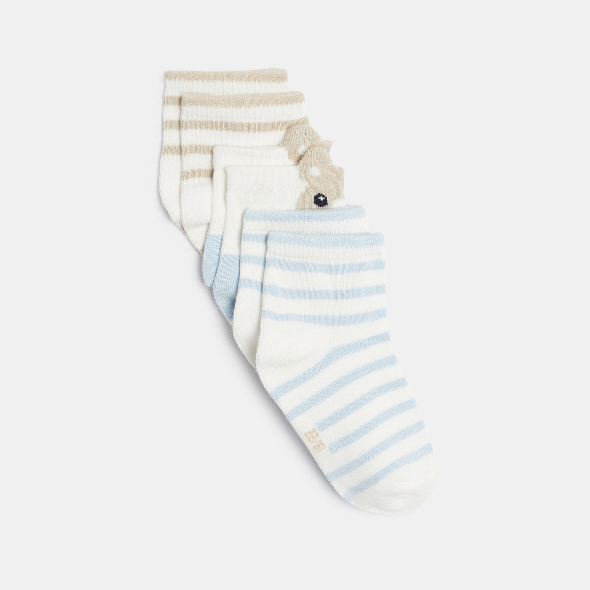Chaussettes basses rayées beige bébé garçon (lot de 3) Chaussettes basses rayées beige bébé garçon (lot de 3)