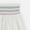 Jupe brodée en gaze de coton blanc Fille