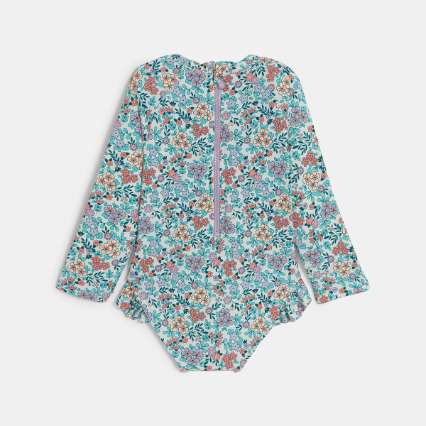 Baby girl's purple floral UV protection swimsuit Baby girl's purple floral UV protection swimsuit