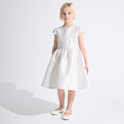 Robe en jacquard écru Fille
