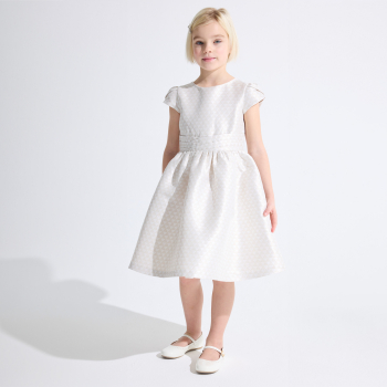 Robe en jacquard écru Fille