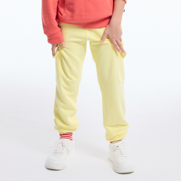 Girl's plain yellow cargo joggers Girl's plain yellow cargo joggers