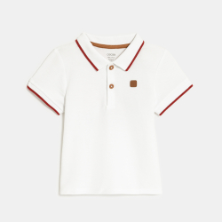 Polo maille piquée blanc bébé garçon