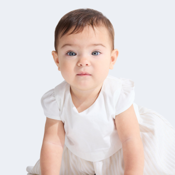 Robe chic 2 en 1 rayures brillantes bébé fille