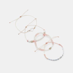 Bracelets fantaisie rose Fille (lot de 4)
