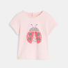 T-shirt coccinelle en relief rose bébé fille T-shirt coccinelle en relief rose bébé fille