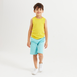 Débardeur uni en coton écoresponsable jaune garçon
